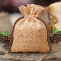 Burlap bag 8 cm x 10 cm - light brown