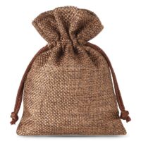 Burlap bag 8 x 10 cm - dark natural Brown bags