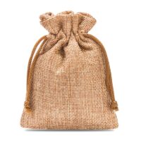 Burlap bag 9 cm x 12 cm - light brown Brown bags