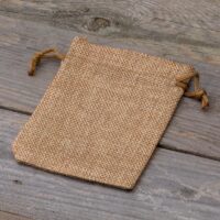 Burlap bag 9 cm x 12 cm - light brown Halloween