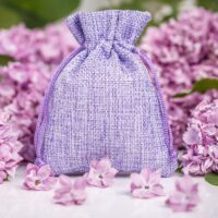 Burlap bag 9 cm x 12 cm - light purple Small bags 9x12 cm