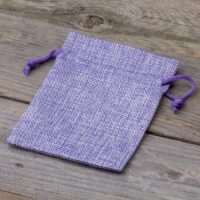 Burlap bag 9 cm x 12 cm - light purple Valentine's Day