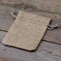 Burlap bag 9 cm x 12 cm - natural Halloween