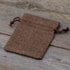 Burlap bag 9 x 12 cm - dark natural