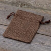 Burlap bag 9 x 12 cm - dark natural