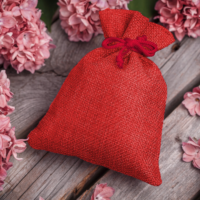 Burlap bags 13 x 18 cm - red Occasional bags