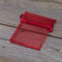 Organza bags 7 x 9 cm - burgundy Valentine's Day