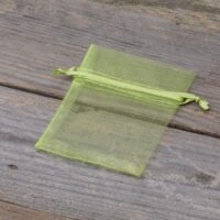 Organza bags 7 x 9 cm - green Easter