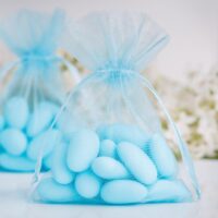 Organza bags 7 x 9 cm - light blue For children