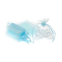 Organza bags 7 x 9 cm - light blue Table decoration