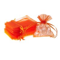 Organza bag 7 x 9 cm - orange Easter