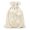 Pouches like linen with printing 18 x 24 cm - natural / snow Christmas bag