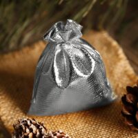 Metallic bags 10 x 13 cm - silver Christmas bag