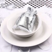 Metallic bags 12 x 15 cm - silver Pouches silver / grey