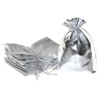 Metallic bags 13 x 18 cm - silver Baby Shower