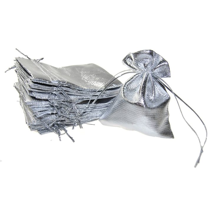 Metallic bags 8 x 10 cm - silver Baptism