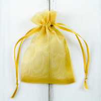 Organza bags 10 x 13 cm - neon green Valentine's Day