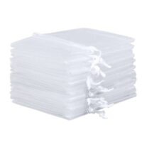 Organza bags 10 x 13 cm - white Easter