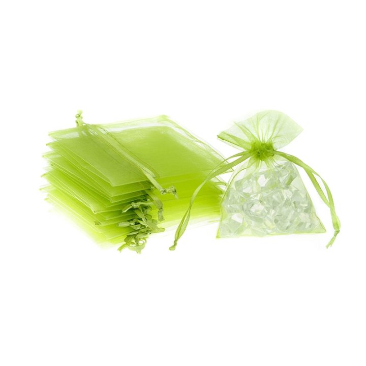 Organza bags 11 x 14 cm - green Candles