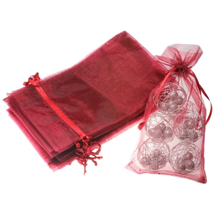 Organza bags 11 x 20 cm - burgundy Table decoration