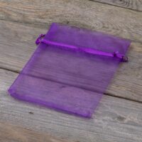 Organza bags 12 x 15 cm - dark purple Women's Day