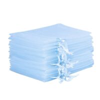 Organza bags 12 x 15 cm - light blue For children