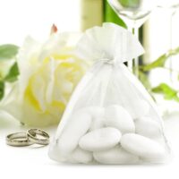 Organza bags 12 x 15 cm - white White bags