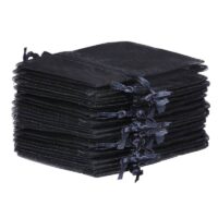 Organza bags 13 x 18 cm - black Black bags