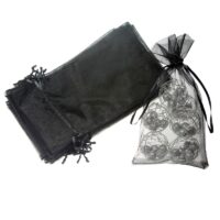 Organza bags 13 x 27 cm - black Organza bags