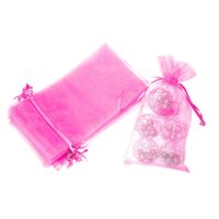 Organza bags 13 x 27 cm - pink Baptism