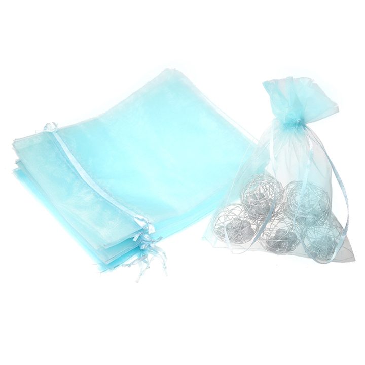 Organza bags 15 x 20 cm - light blue Baby Shower