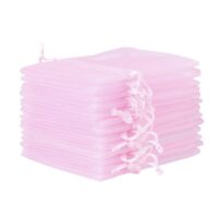 Organza bags 15 x 20 cm - light pink Valentine's Day