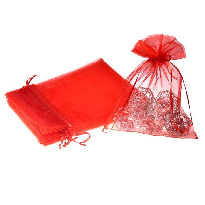 Organza bags 15 x 20 cm - red Organza bags