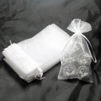 Organza bags 15 x 33 cm - white Easter