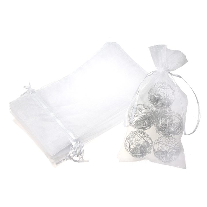 Organza bags 15 x 33 cm - white Medium bags