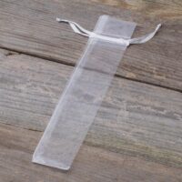 Organza bags 3,5 x 19 cm - white Baptism