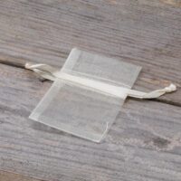 Organza bags 5 x 7 cm - ecru Valentine's Day