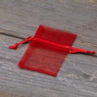 Organza bags 5 x 7 cm - red Valentine's Day