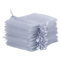 Organza bags 5 x 7 cm - silver Christmas bag