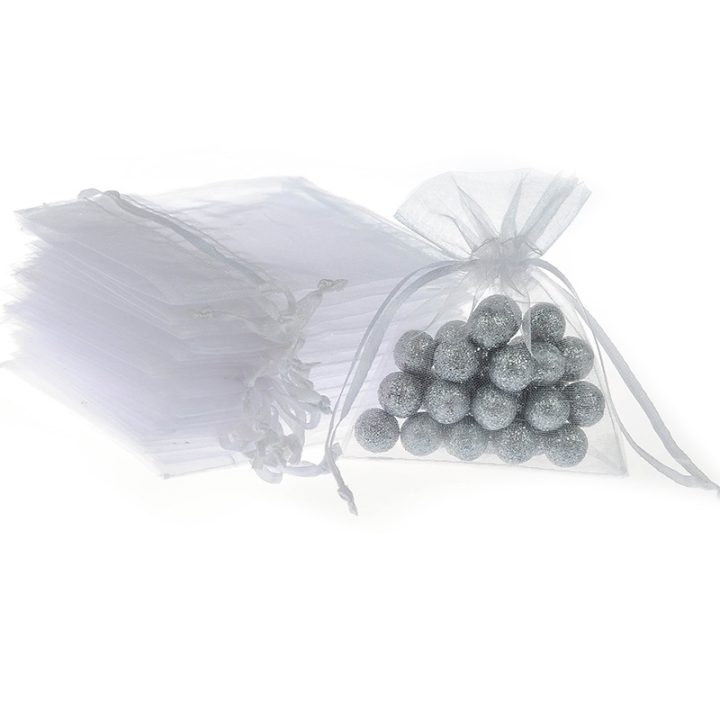 Organza bags 5 x 7 cm - white Table decoration