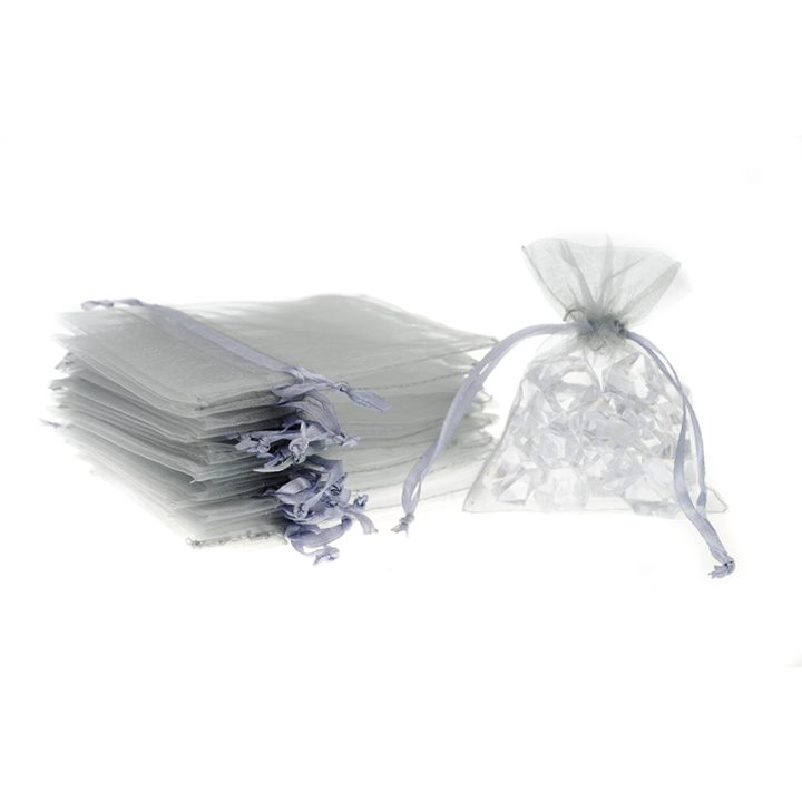 Organza bags 6 x 8 cm - silver Baptism