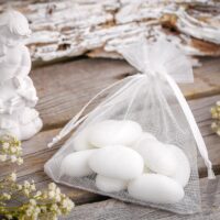 Organza bags 6 x 8 cm - white White bags