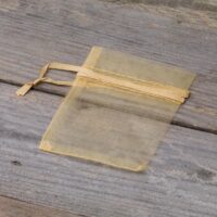 Organza bags 7 x 9 cm (SDB) - gold Valentine's Day