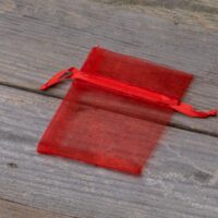 Organza bags 7 x 9 cm - red Valentine's Day