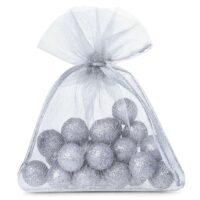 Organza bags 7 x 9 cm - silver Small bags 7x9 cm