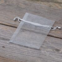 Organza bags 7 x 9 cm - silver Baptism