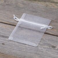 Organza bags 7 x 9 cm - white Small bags