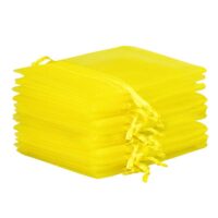 Organza bags 7 x 9 cm - yellow Easter