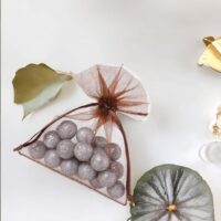 Organza bags 8 x 10 cm - dark brown Wedding bags