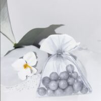 Organza bags 8 x 10 cm - silver Wedding bags